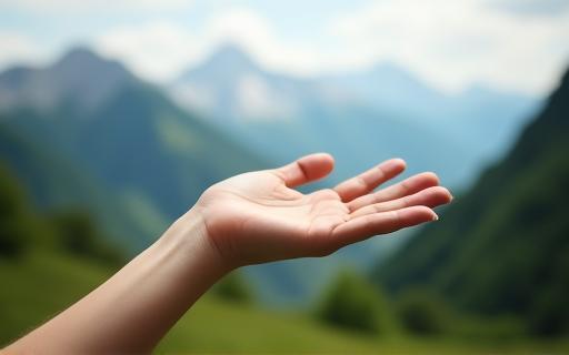Symbolbild für Unterstützung und Klarheit, eine helfende Hand vor österreichischer Landschaft
